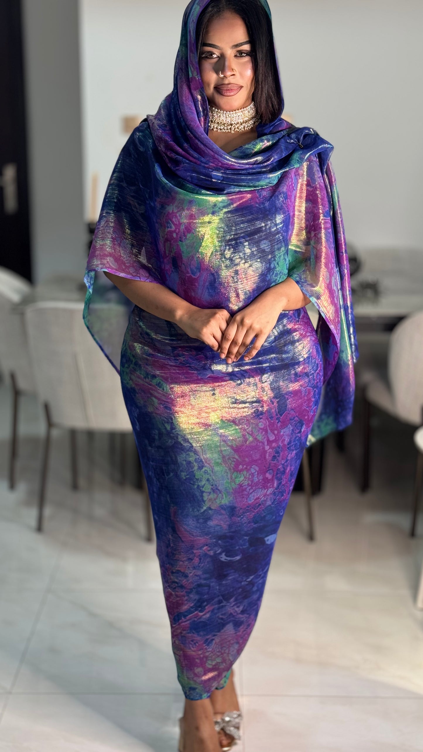 حرير زري ازرق