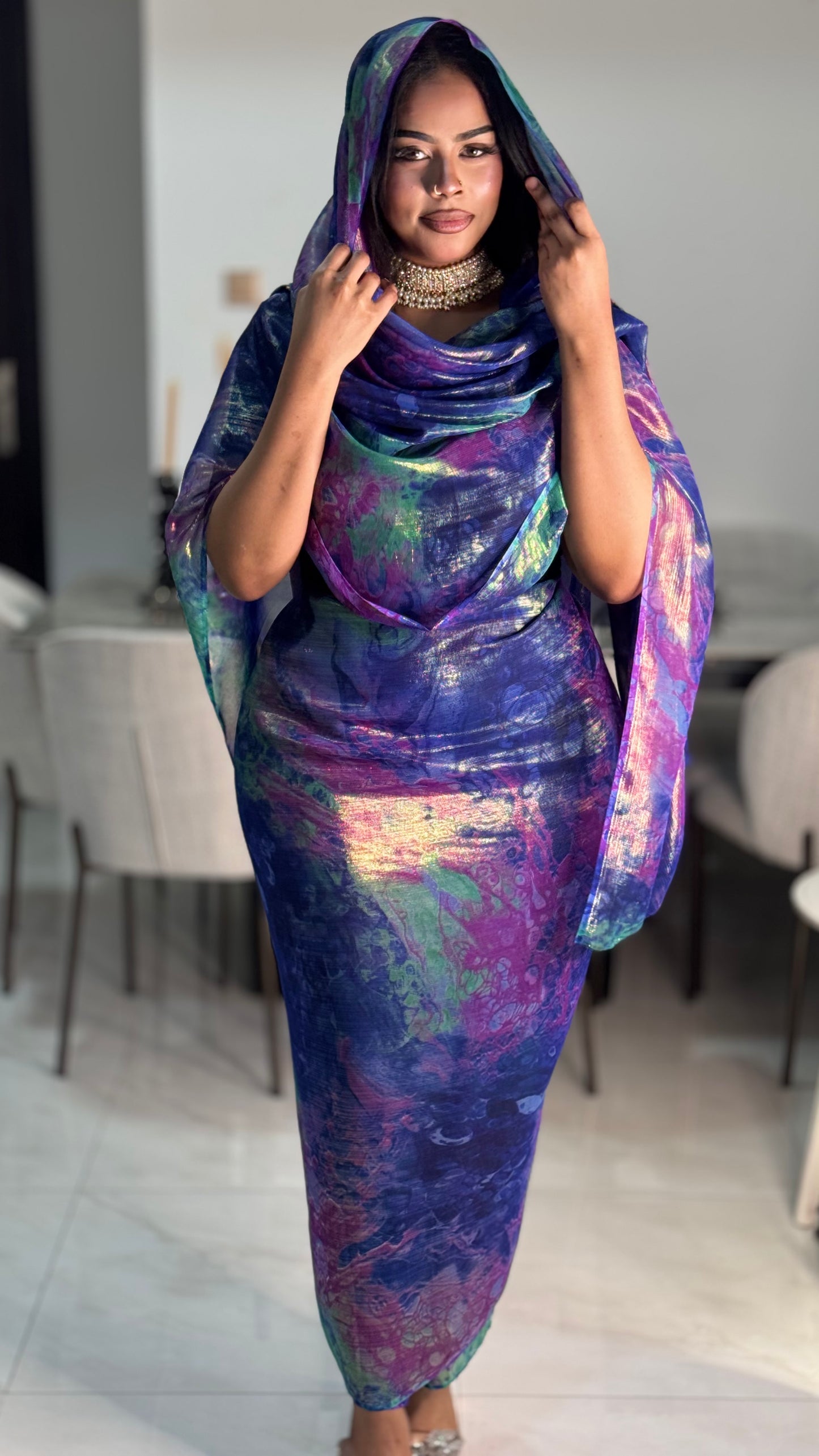 حرير زري ازرق